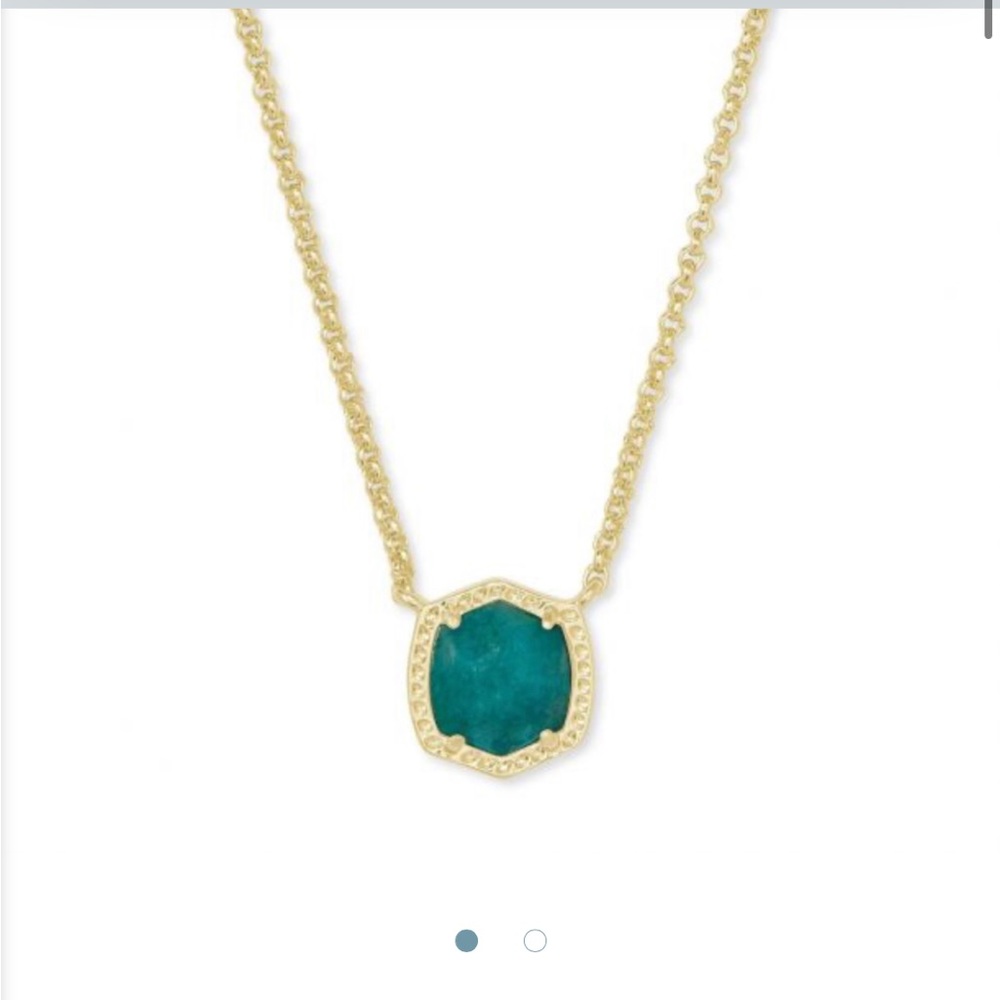 Kendra Scott Davie Pendant Necklace in Dark Teal Amazonite